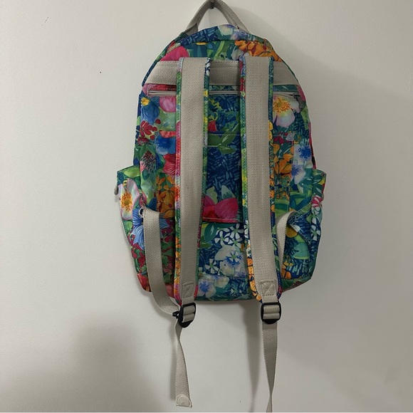 Kipling Multicolor Floral Backpack Bag Missing Monkey Charm - Picture 8 of 12
